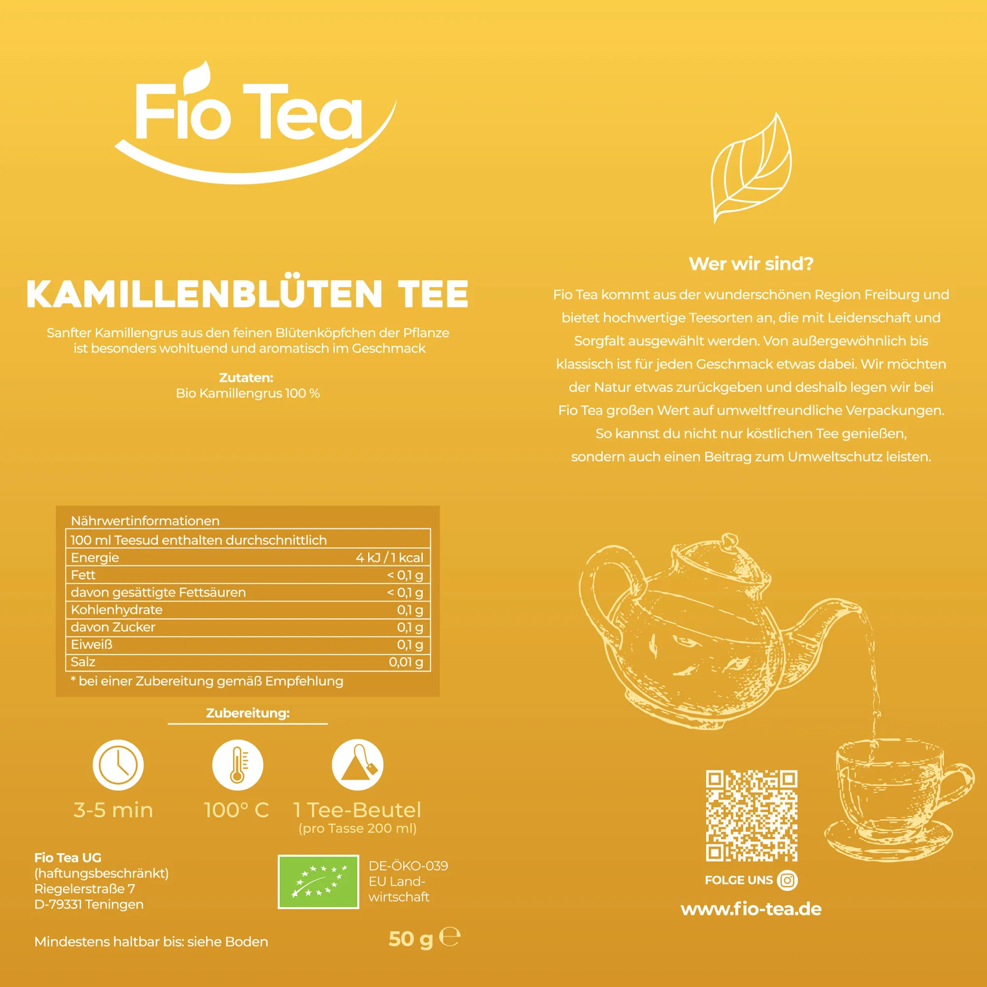 Bio Kamillenblüten Tee – Bild 5