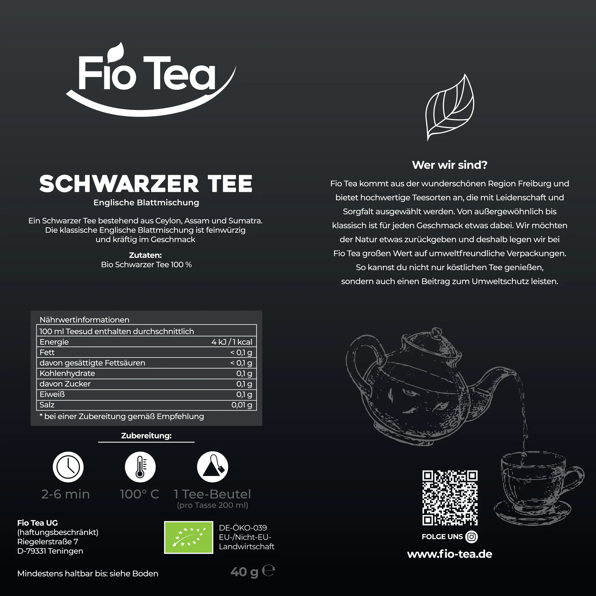 Bio Schwarzer Tee Englische Blattmischung – Bild 5